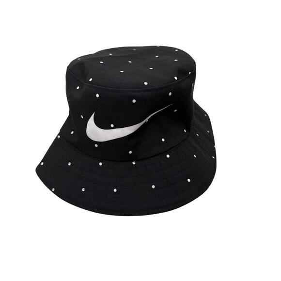 Nike Just Do It Black White Polka Dot Bucket Hat Youth One Size Fits All - Picture 2 of 2